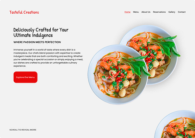 Tasteful Creations Hero Section graphic design herosection ui uidesign uiuix userinterface webdesign website