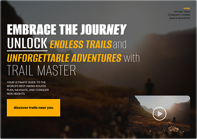 TrailMaster Hero Section design graphic design herosection ui uiux userinterface ux webdesign website