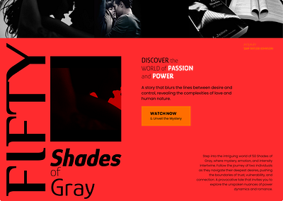 50 Shades of Gray Hero Section design graphic design herosection ui uiux userinterface ux webdesign website