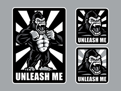 Gorilla Mascot - Unleash Athletics ape apparel apparel design athletic athletics cartoon design character design design gorilla illustration mascot mascot logo sports sports logo sticker design stickers street fashion unleash