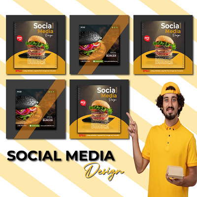 Social Media Post Design branding burger creative fastfood graphic design social media design