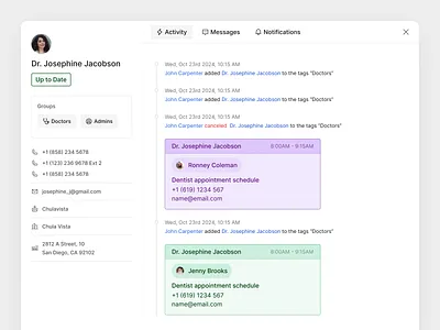 EMR Profile Timeline View app appointment b2b booking calendar desktop ehr emr healthcare heathcare interaction practice product design profile saas scheduling timeline ui ux web app