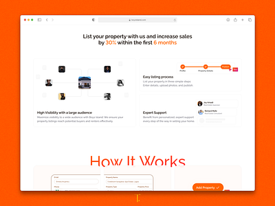 Web illustrations for Boyz Island website bento cards clean design graphics grids illustration orange preentation presentation real estate saas shots u design ui ux ux design web web app white
