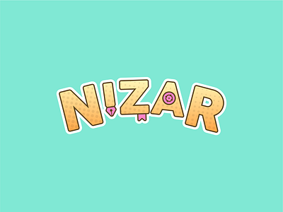 Nizar Logotype cute design designer fun graphic design logo logo design logotype logotype design type type design typography