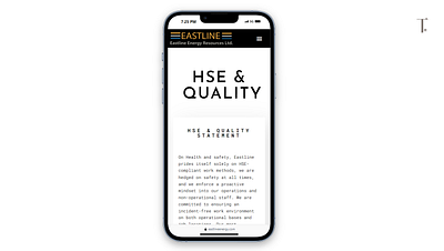 Mobile responsive view of Eastline website HSE page card clean design hse illustration iphone mobile mockup mono presentation quality responsive saas shadow shots ui ux design web white wordpress