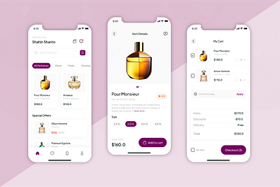 Perfume Shop App Ui adobe xd figma product design ui user experience user interface ux