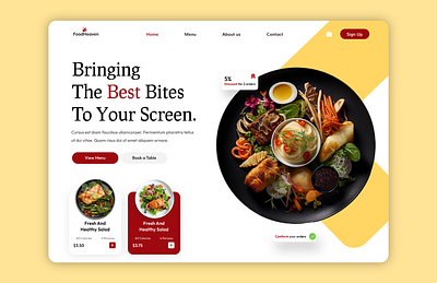 FoodHeaven - A Food Delivery App UI adobe xd figma graphic design illustration ui user experience user inerface ux