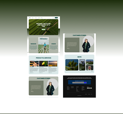 A nature-inspired farming landing page design that seamlessly co branding graphic design ui