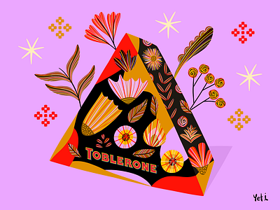 Toblerone | Chocolate Day Illustration 🍫 adobe artwork branding chocolate colorful digital illustration editorial folk food illustration food illustrator freelance graphic design illustration illustrator isometric packaging vector