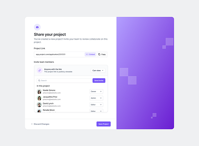 Share Project purple share ui update ux web white