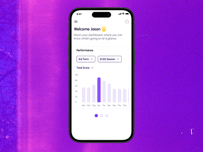 Gradde student statistics for mobile branding charts clean grade graphs language lms mobile mockup presentation purple responsive saas school selected shots ui ui design ux design web design