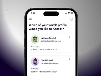 Gradde choose profile black card choose clean design figma gradient memoji mockup monitor presentation profile purple saas select shots ui ui design ux design web design