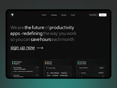 Tech website landing page bold design figma future futuristic hero tech ui ux website