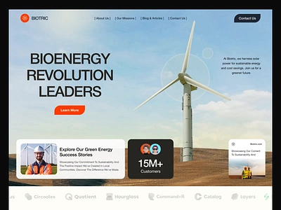 Bio Energy Animation agency bio cell company elementor energy framer landing page solar technology turbin ui webflow website wordpress