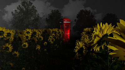 Telephone Booth Night Scene 3d blender conceptual environment