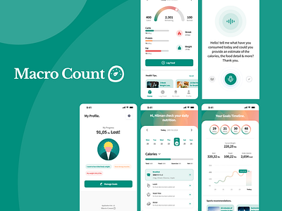 Design Exploration "Macro Count" Food Tracker. android food tracker ios mobile apps ui ux