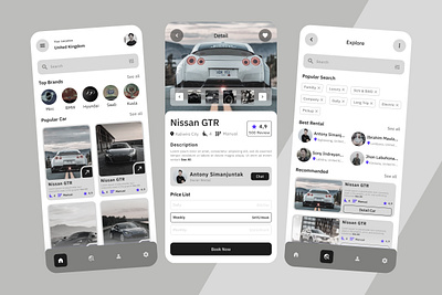 Autoleas - Rental Car Mobile App app application apps automobile car design driving finding layout mobile app rent rental riding screen service taxi traffic transport ui ux