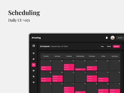 Scheduling - Daily UI #071 calendar daily ui figma schedule scheduling task ui ui design uiux uiux design web design