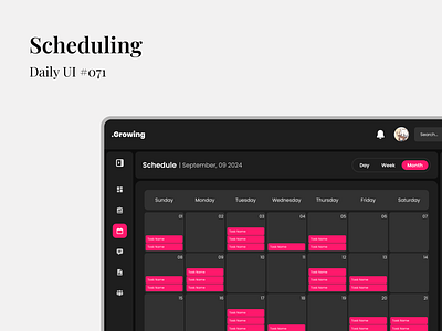 Scheduling - Daily UI #071 calendar daily ui figma schedule scheduling task ui ui design uiux uiux design web design