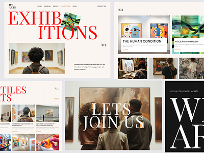 WeArts - Exhibitions art art exhibition website artist artwork brand identity branding creative design exhibition illustration landing page layout design minimalist photography typography ui userinterface ux web design website