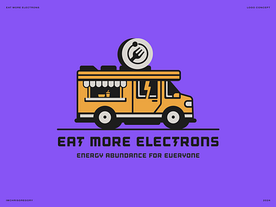 Eet More Electrons Food Truck Logo electricity energy food truck logo truck