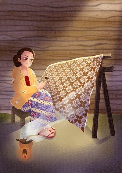 Beautiful Batik Making Process batik colorfull digitalillustration graphicdesign illustration indonesia pattern