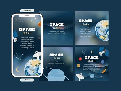 Space Learn - Social Media Template astronomy constellation design earth jupiter learn mars mercury moon neptune planet satellite saturn solar system space stasiun study template uranus venus