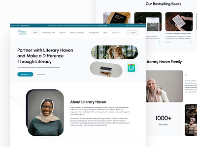 Literary Haven - Landing Page branding dailyui design desktop landing page landing page design landingpage logo typography ui ui ux uidesign uiux userinterface ux uxdesign uxui visualdesign web design website