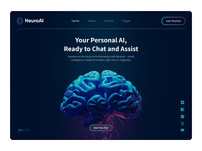 NeuroAI Landing Page UI Design app design design figma figma design ui ux website design