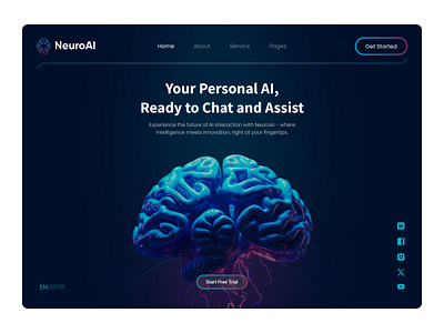 NeuroAI Landing Page UI Design app design design figma figma design ui ux website design