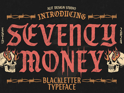 Seventy Money Typeface blackletter design font fonts letteing typeface vintage