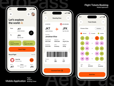 Flight Tickets Booking App Exploration aircraft airplane airport booking clean design ecommerce flight mobile app plane product ticket travel ui ux