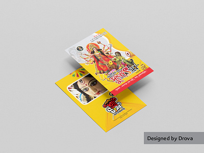 durga puja invitation card graphic design o durga maa