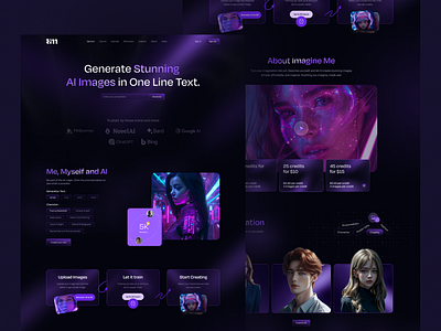 AI Image Generator Website ai ai creativity ai design ai image ai image generator art ai art generator artificial intelligence creation dark mode image ai image generation image synthesis interaction landing page midjourney minimal text to image ui web ai