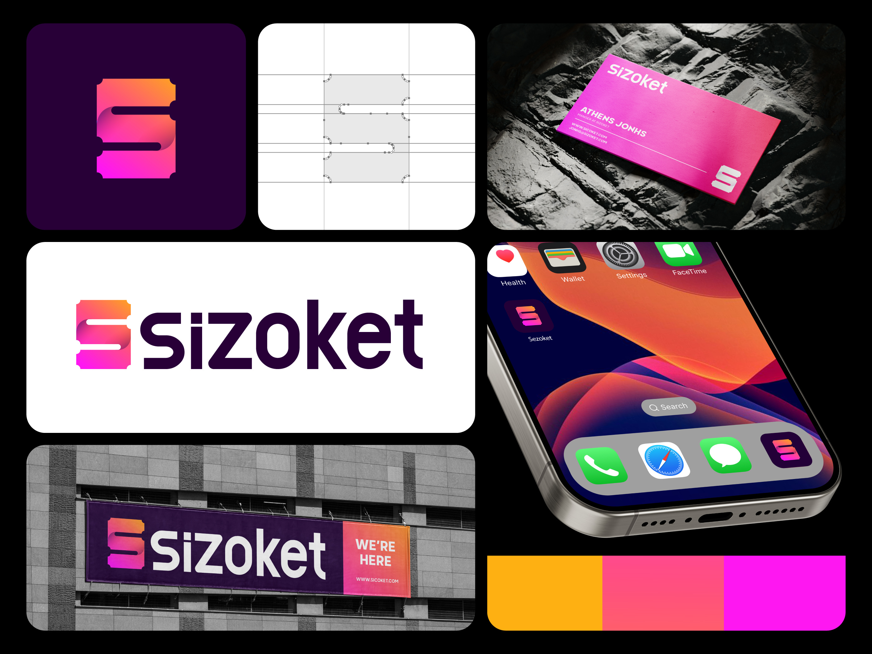 S Logo, Brand identity for Sizoket brand identity brand logo branding business logo company logo design custom logo design ecommerce illustration logo logo creation logo design logo designer logotype modern logo design s logo symbol technology ticket logo unused logo for sale