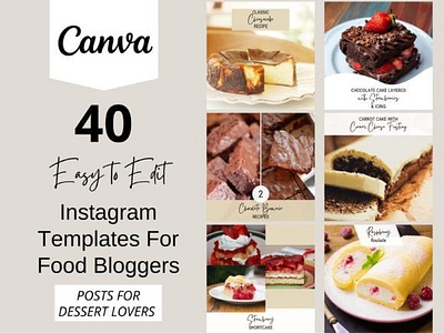 Instagram Template Canva Food Dessert blog posts canva instagram canva instagram posts canva marketing canva templates food blogger fresh posts instagram instagram canva instagram designs instagram graphics instagram posts instagram template instagram templates social media template templates for canva viral posts