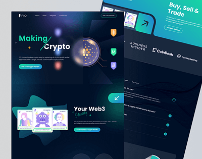 Cryptocurrency Landing Page blockchain website crypro exchange crypto crypto currency crypto dashbaord crypto landing page crypto trading crypto website cryptocurrency fintech dashboard interface landing page site uiux design web app web design web3 website website design