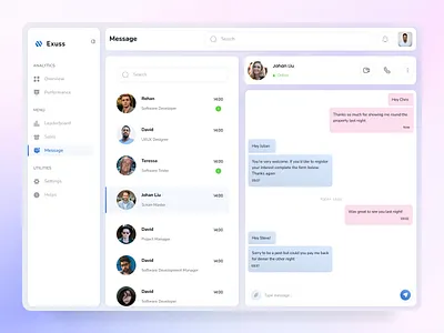Team Communication Dashboard UI cleanui collaborationtool dashboarddesign designexploration designinspiration exussdesign interfacedesign messageappui minimaldesign modernui productivityapp projectmanagement softgradients teamcollaboration teamcommunication uidesign userexperience uxdesign webappdesign workspacedesign