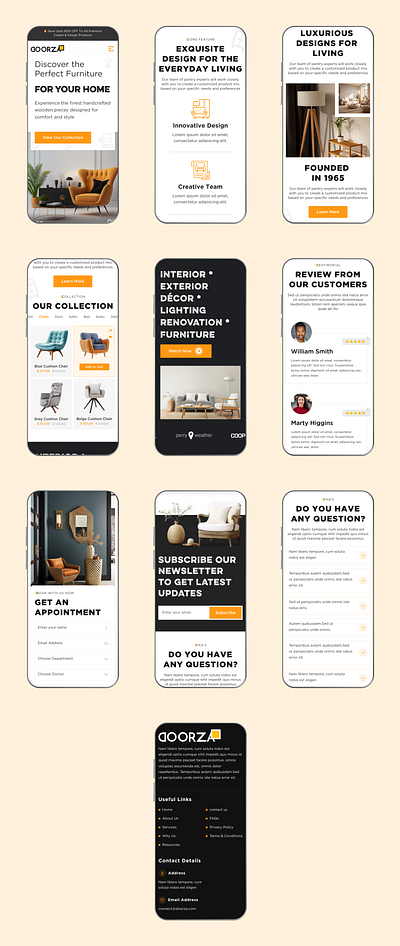 Responsive Mobile Homepage figma furniture furniture design homepage landing page mobile app mobile design photoshop prototype responsive uiux user centric design user experience user interface user research website design wireframe