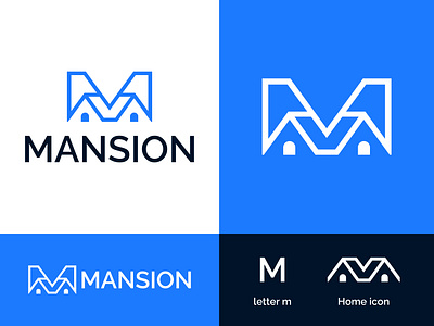 Mansion - Real Estate Logo Design branding house logo identity logo logo design logodesign logotype m house logo m real estate logo property logo real estate real estate branding real estate design real estate logo