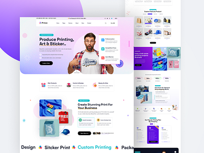 Prinoz-printing company & service Web Template agency awesome design branding creative design design illustration top designer typography ui web design