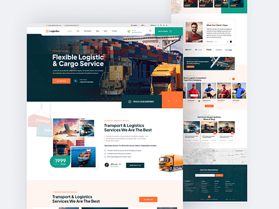 Logistic Service Web page agency awesome design branding creative design design illustration top designer typography ui web design