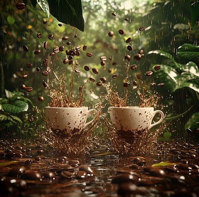 PORTRAIT OF COFFEE BEAN 3d visualization