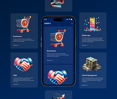 VISER X Website Service Category Card Design application best design design human centered design mobile app modern design modern ui product design saas seo service software ui ui ux user experience user interface ux viserx website website design