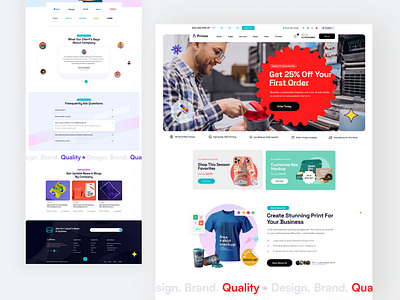 Printing service web page agency awesome design branding creative design design illustration top designer typography ui web design