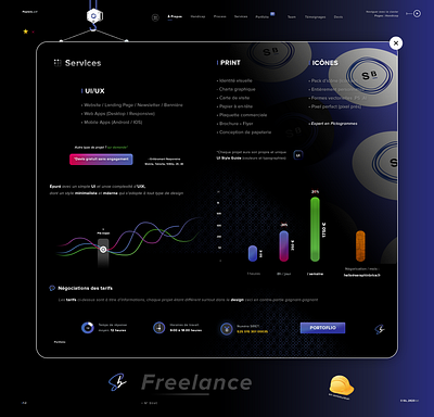 Services Page brand branding custom icon set devis quote quotation graphic design icons print senior designer illustrator ai mockup photoshop psd portoflio book price rates seraphihnbrice.fr service statistics curves graphics style guide truck ropes icon typo typography ui ux designer ui ux print icons web design