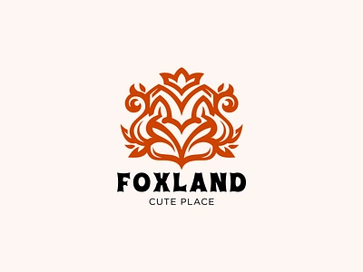 Foxland animals character coat of arms fox heraldry illustration logo logotype zoo