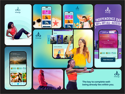 Email Templates for the Wellness App Journey branding design email email templates graphic illuustration meditation mobile mobile app templates ui uiux vector wellness wellness app