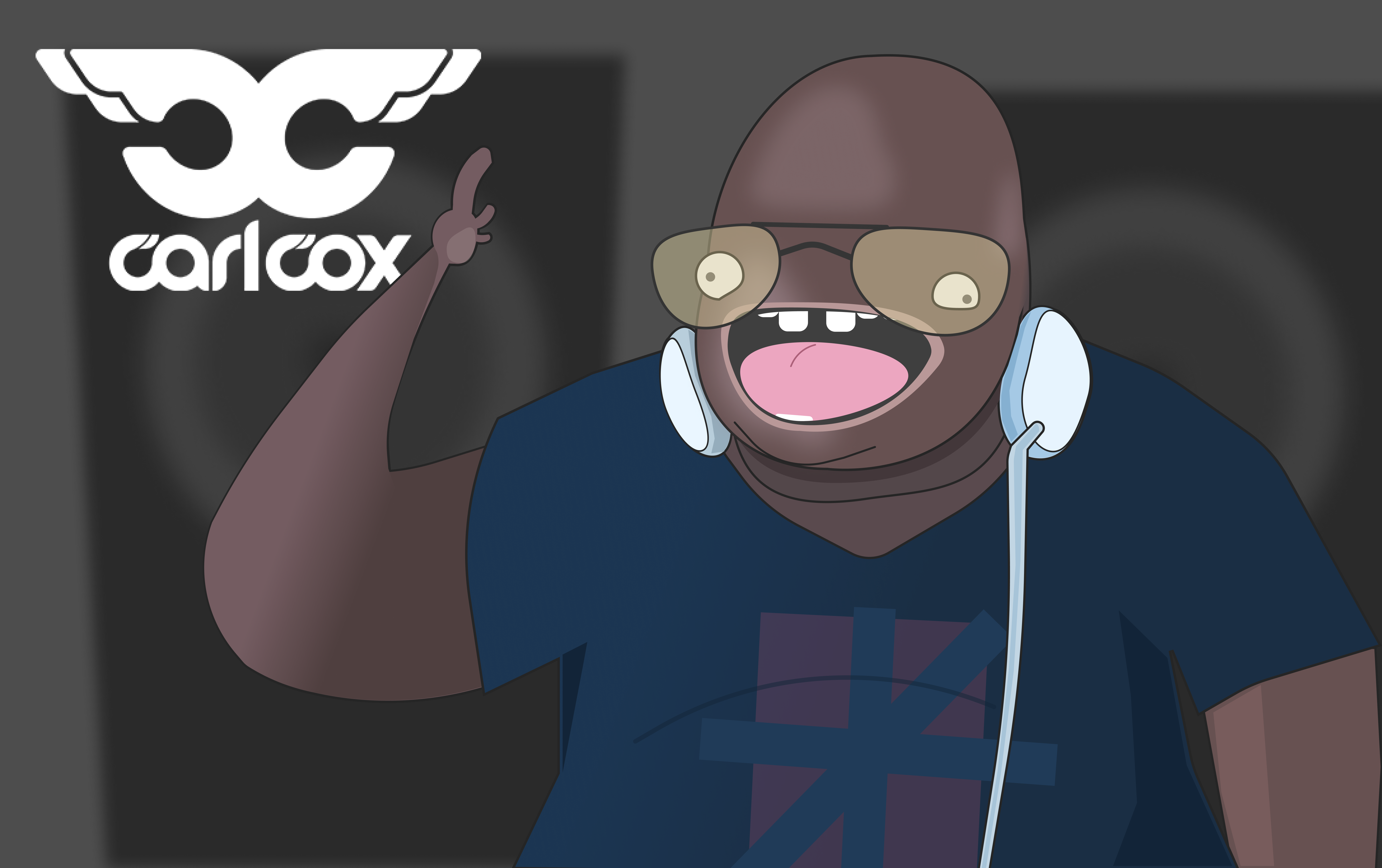 Carlcox illustrated with Figma cartoon dj illustration