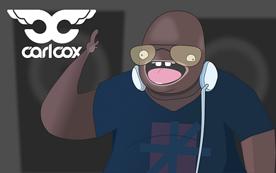 Carlcox illustrated with Figma cartoon dj illustration